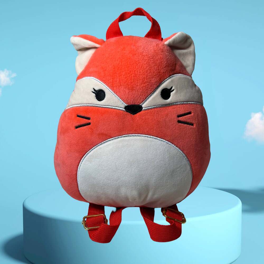 Squishmallow Fifi The Fox Orange Soft Backpack With Zip Pocket